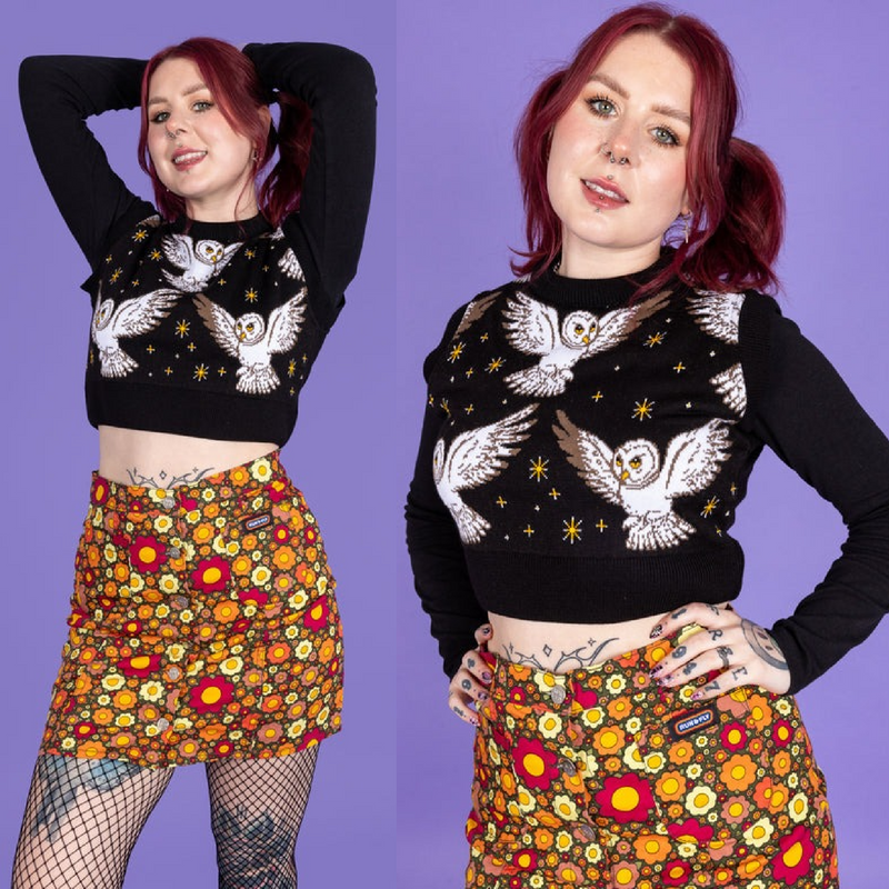 What A Hoot Owl Cropped Tank Top Vest by Run and Fly