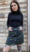 Forest Green Paisley Print Button Front Skirt by Run and Fly