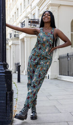 Peace and Love Stretch Twill Cotton Dungarees by Run and Fly