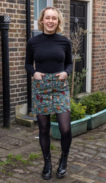 Peace and Love Print Button Front Skirt by Run and Fly