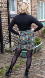 Peace and Love Print Button Front Skirt by Run and Fly