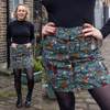 Peace and Love Print Button Front Skirt by Run and Fly