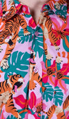 Pink Tiger Lily Print Shirt by Run and Fly