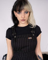 Run and Fly Black Pinstripe Flared Pinafore Dress