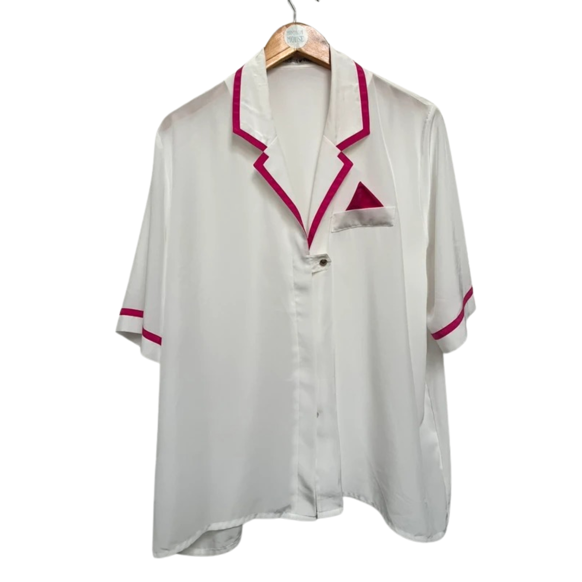 Jacques Vert Vintage 80’s Blouse 16 White Pink Shirt