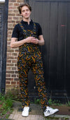 Halloween Poison Plants Print Twill Cotton Dungarees by Run and Fly