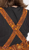 Run and Fly Autumn Pumpkin Print Flared Pinafore Dress