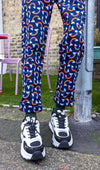 Run and Fly Over The Rainbow Print Stretch Twill Cotton Dungarees