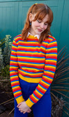 Rainbow Stripe Cropped Jumper by Run and Fly