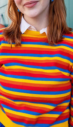 Rainbow Stripe Cropped Jumper by Run and Fly