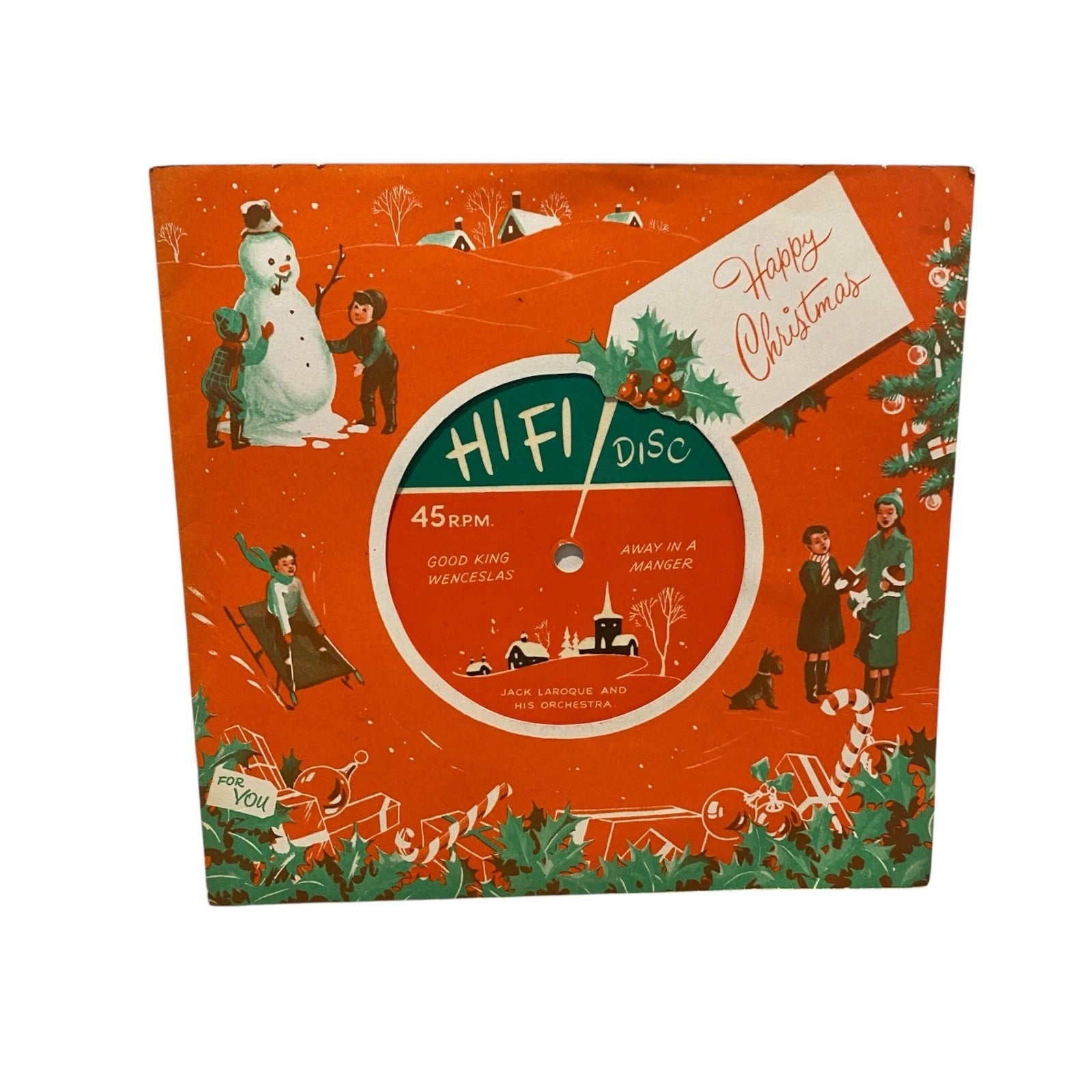 Vintage Christmas Card 7" Single vINYL Record