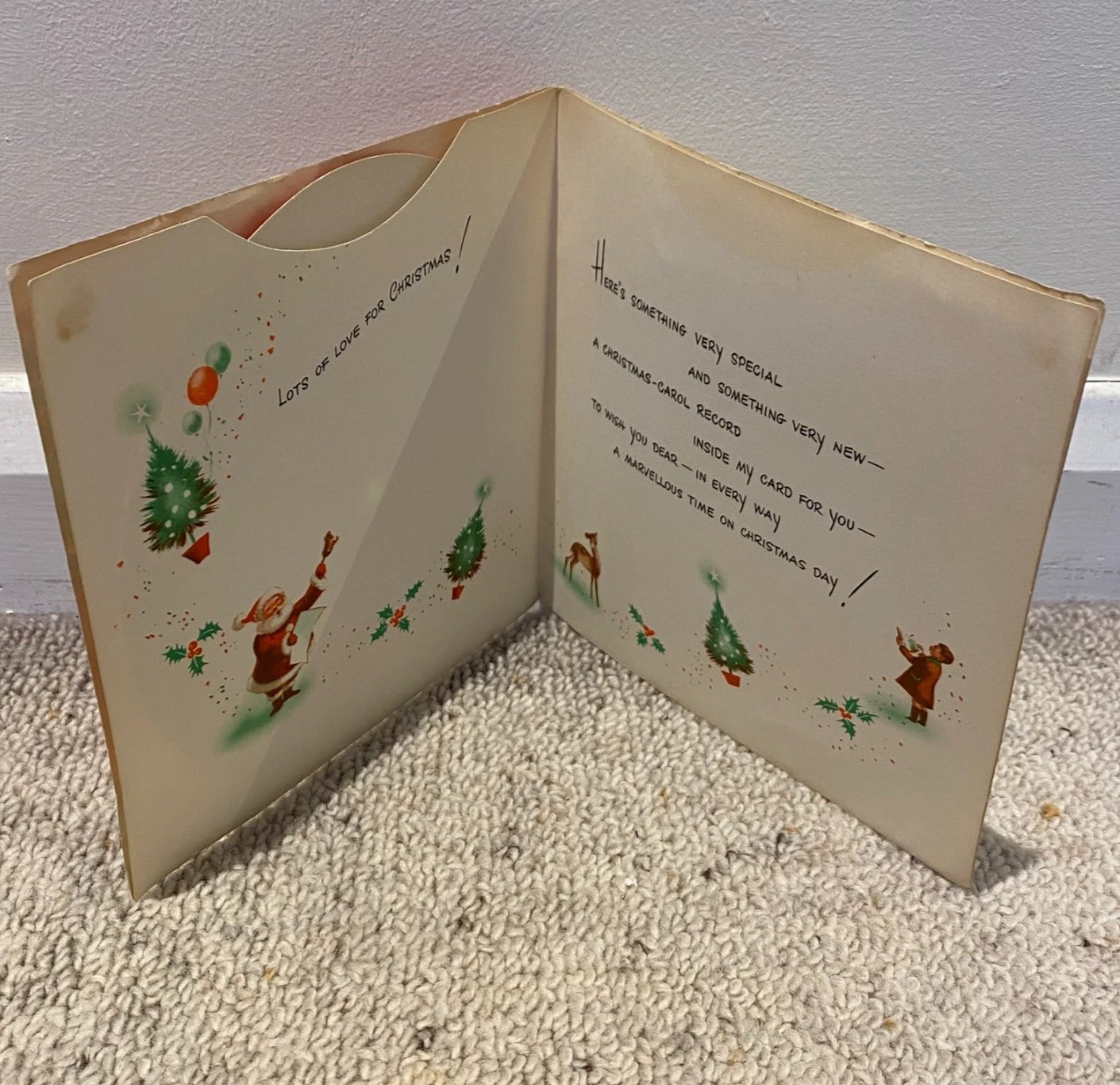 Vintage Christmas Card 7" Single vINYL Record