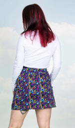 90's Arcade Print Button Front Skirt by Run and Fly