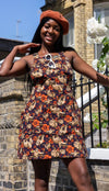 Island Time Sloth Print Dungaree Pinafore Dress by Run and Fly