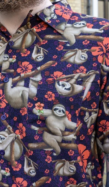 Island Time Sloth Print Shirt by Run and Fly