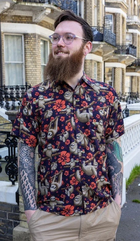 Island Time Sloth Print Shirt by Run and Fly