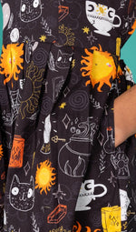 Solar Witch Print Cotton Tea Dress with Pockets by Run and Fly X Katie Abey