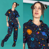 Run and Fly Cosmic Space Print Jumpsuit