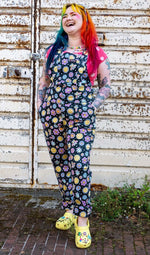 Bee Happy Print Twill Cotton Dungarees by Run and Fly