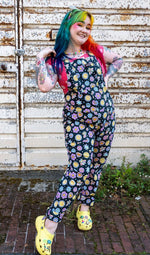 Bee Happy Print Twill Cotton Dungarees by Run and Fly