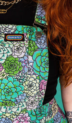 Run and Fly Succulents Print Flared Pinafore Dress