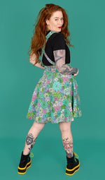 Run and Fly Succulents Print Flared Pinafore Dress