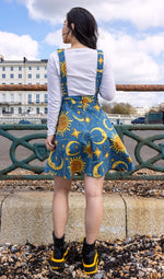 Run and Fly Sun and Moon Print Flared Pinafore Dress
