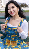 Run and Fly Sun and Moon Print Flared Pinafore Dress