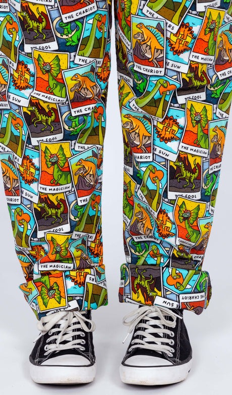 Dinosaur Tarot Stretch Twill Cotton Dungarees by Run and Fly