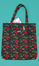 Retro Old School Tattoo Print Tote Bag by Run and Fly