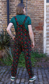 Run and Fly Retro Tattoo Print Stretch Twill Cotton Dungarees