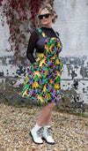 Run and Fly Black Tiger Lily Flared Pinafore Dress