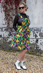 Run and Fly Black Tiger Lily Flared Pinafore Dress