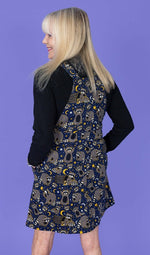 Trash Pandas Raccoon Print Dungaree Pinafore Dress by Run and Fly