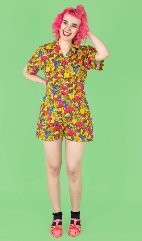 Tutti Frutti Print Playsuit by Run and Fly