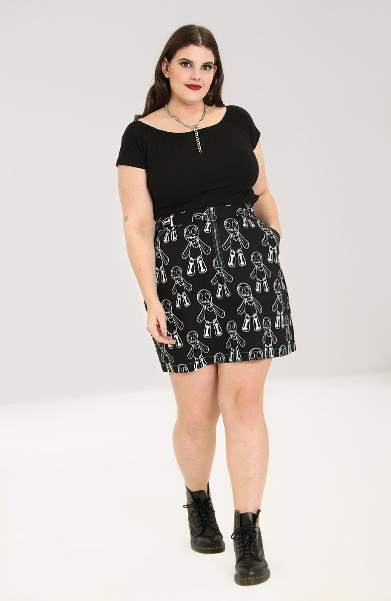 Voodoo Doll Skirt by Hell Bunny