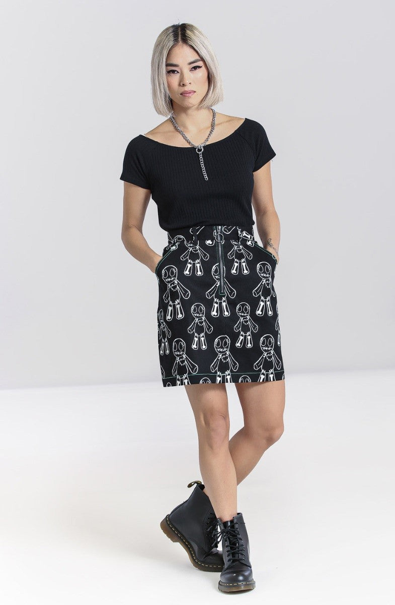 Voodoo Doll Skirt by Hell Bunny