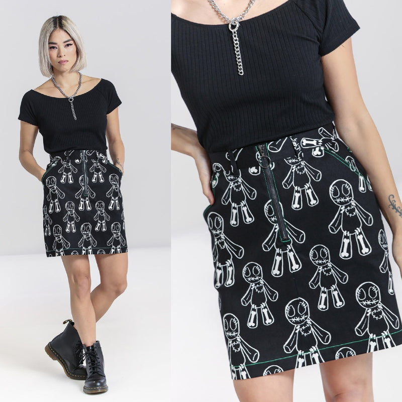 Voodoo Doll Skirt by Hell Bunny