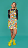 Run and Fly X Katie Abey Weird and Wonderful Print Dungaree Pinafore Dress