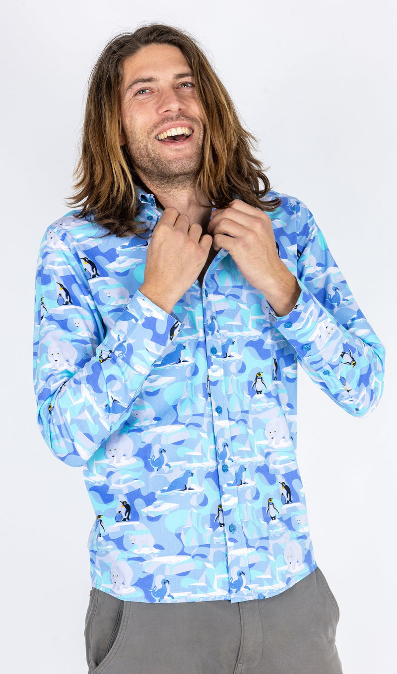 Winter Friends Penguin Print Shirt by Run and Fly