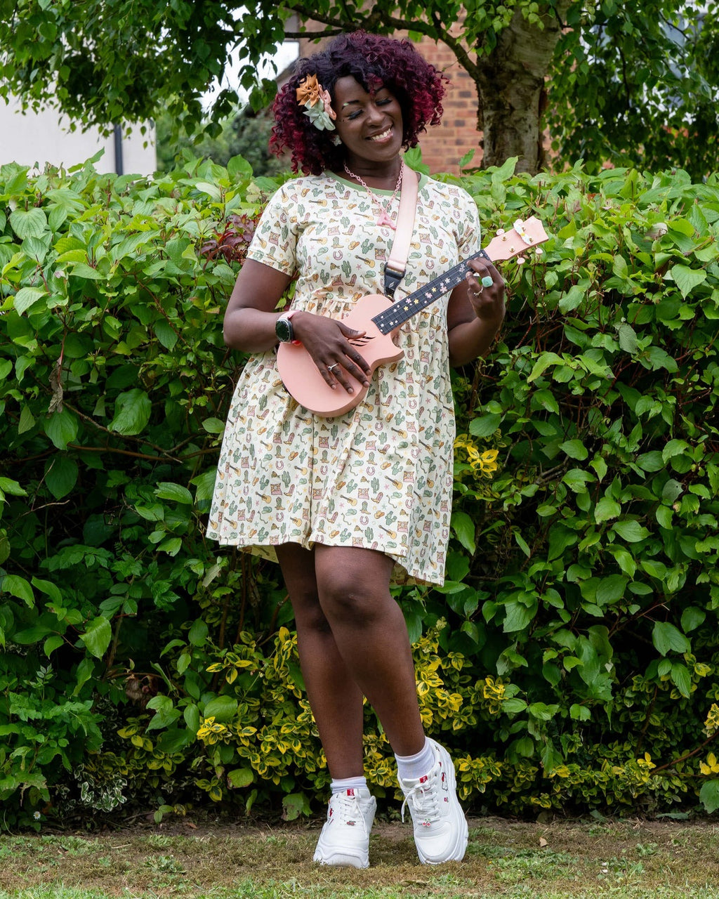 Cowboy Print Smock Dress with Pockets by Rebel Romance