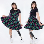 Run and Fly Rainbow Zebra Print Flared Pinafore Dress