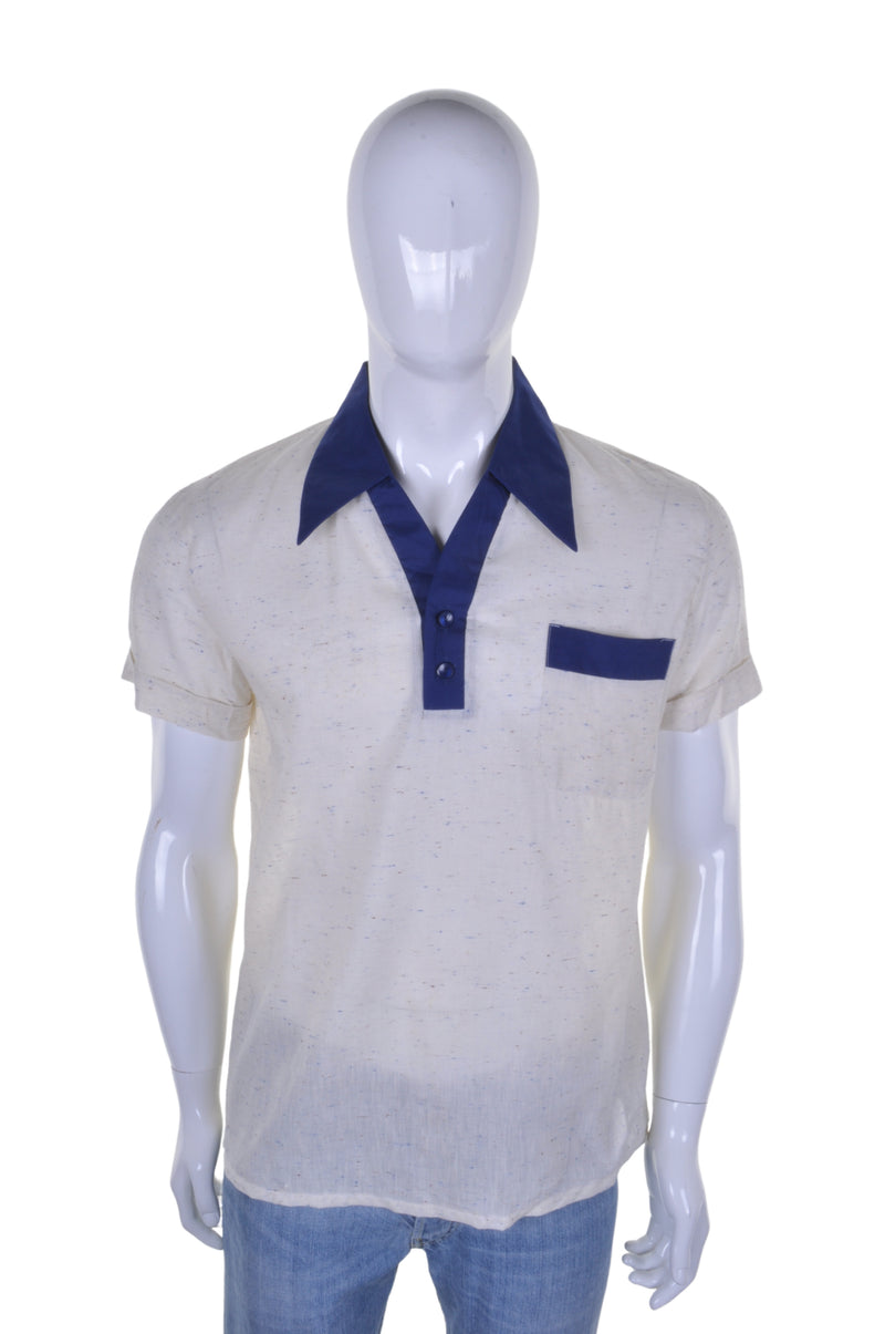 70s Dagger Collar Polo Shirt S