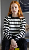 Black and White Stripe Jumper by Run and Fly