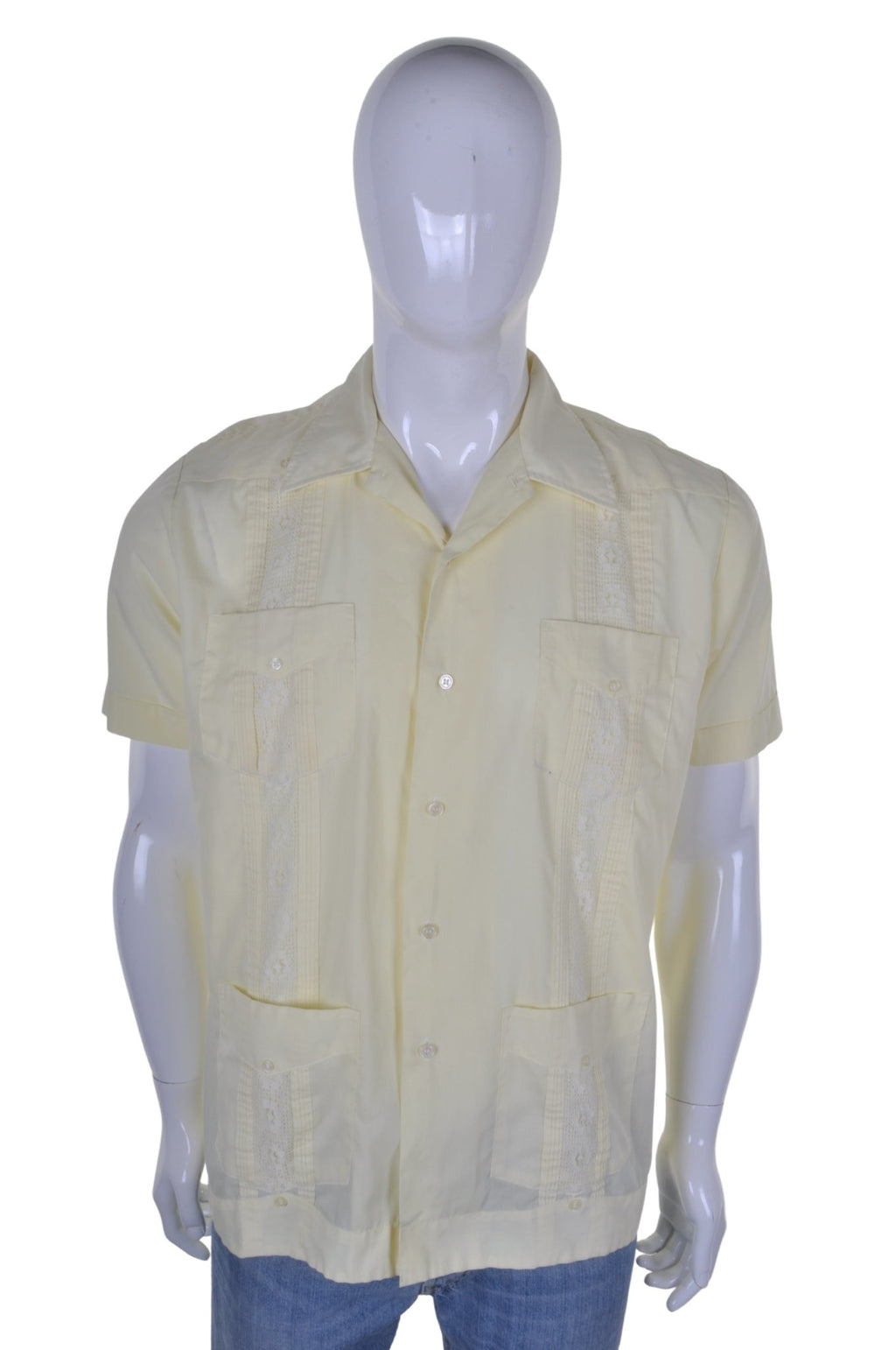 70s Guayabera Hawaiian Shirt S - Minimum Mouse