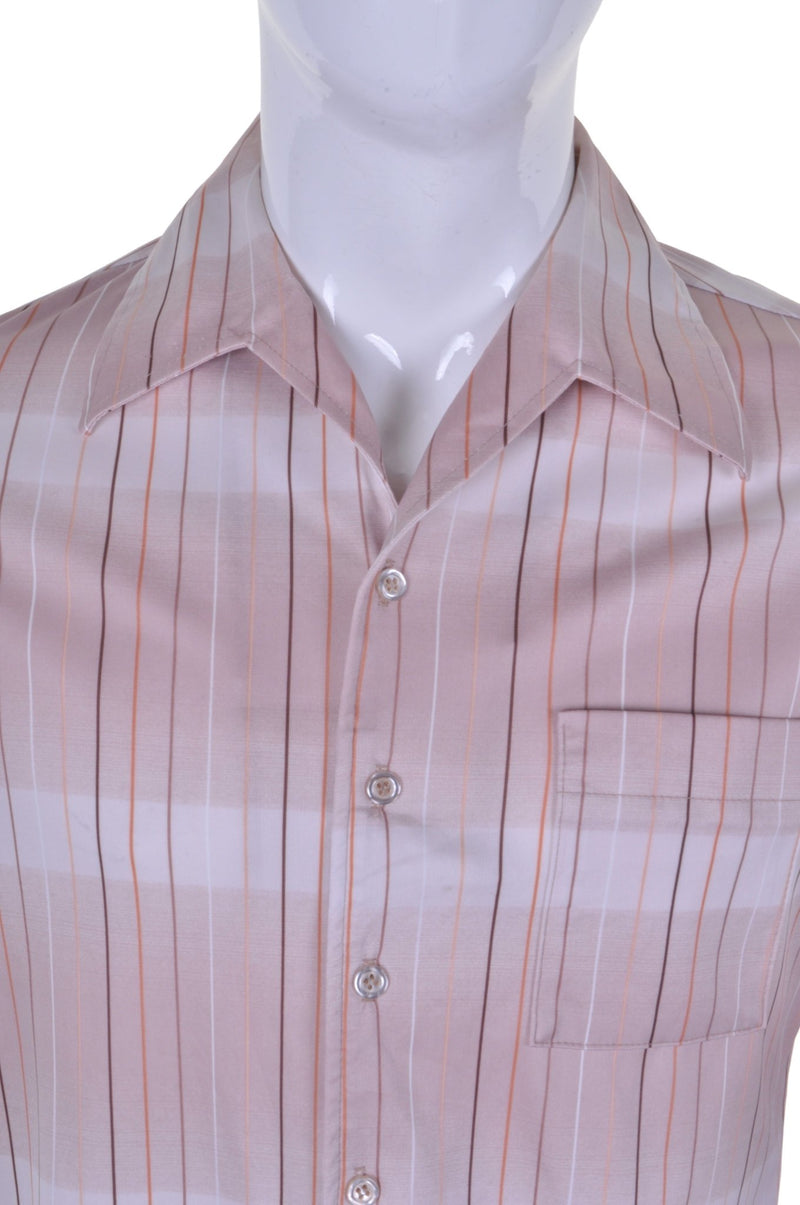 70s Striped Polyester Shirt L - Minimum Mouse