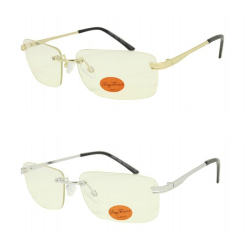 90s Style Rimless Clear Lens Glasses - Minimum Mouse