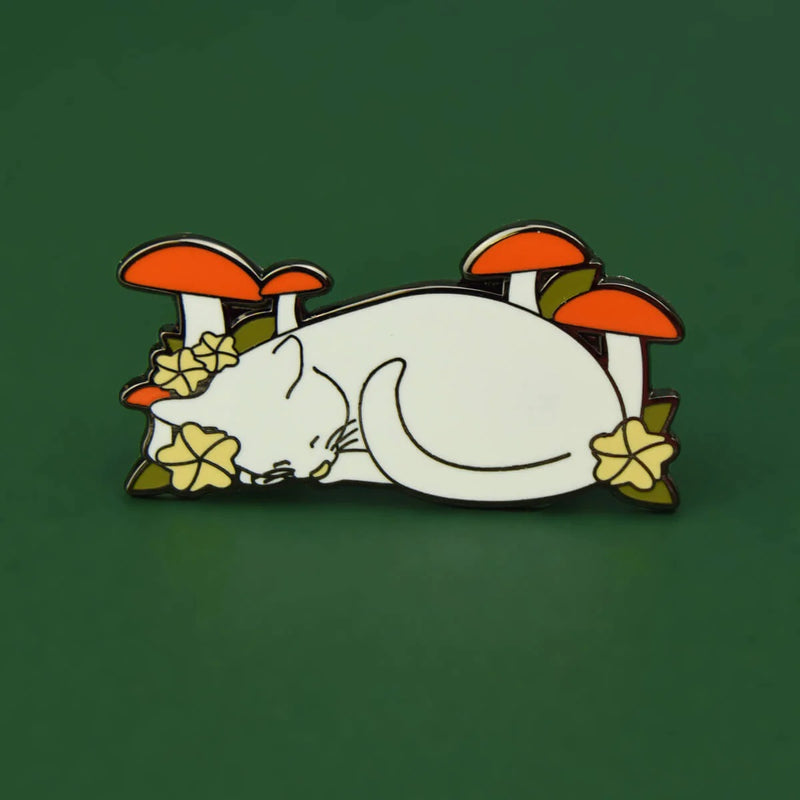Cat In Nature Enamel Lapel Pin Badge