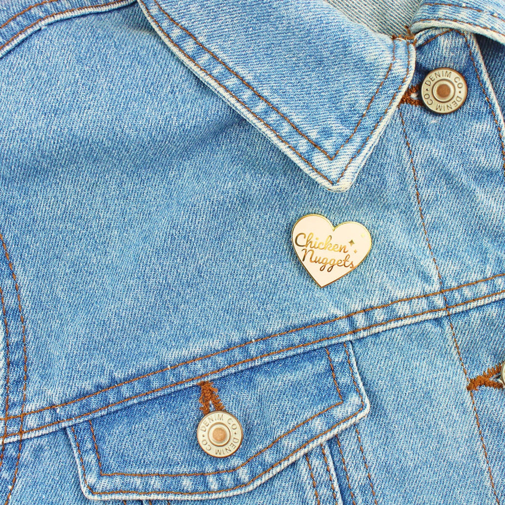 Chicken Nuggets Heart Enamel Lapel Pin Badge