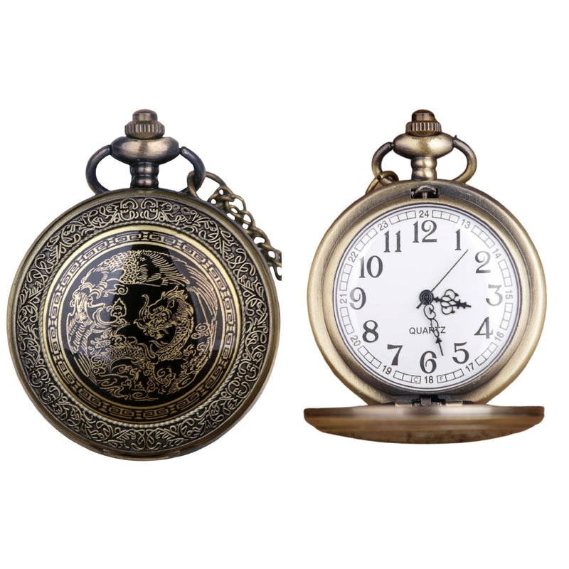 Chinese Dragon Quartz Pocket Watch